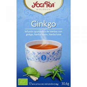 Yogi Tea Ginkgo Herbal Infusion - 17 Organic Sachets with Ginkgo, Lemon Grass, and Lemongrass