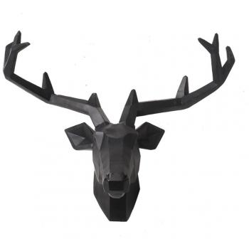 Wandun Moderna, Minimalista, Cabeza De Ciervo Mural De La Pared Colgante De Cabeza De Animal,Black 52 * 44 * 25Cm