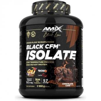Amix Nutrition Proteína Black CFM Isolate 2kg - Fórmula Avanzada para Mantener la Masa Muscular - Con Enzimas Digestivas - Rápida Absorción - Sabor a Tarta de Chocolate - 2 Kg