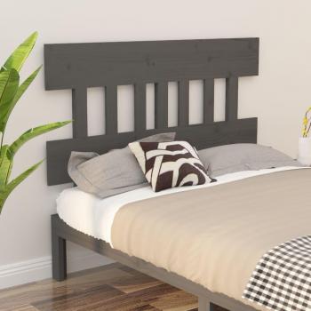 Cabecero para cama madera maciza de pino gris 153,5x3x81 cm
