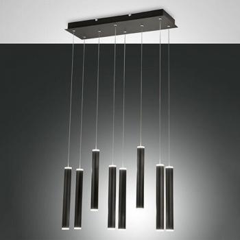 Lámpara Colgante LED Prado 8 Focos Cristal Negro 5760lm