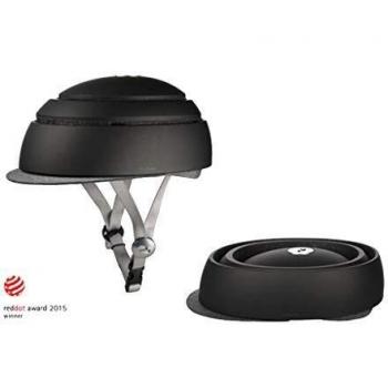 Closca Casco de Bicicleta para Adulto, Plegable Helmet. Casco de Bici y Patinete Eléctrico/Scooter para Mujer y Hombre Unisex. Negro/Talla M. Diseño Patentado