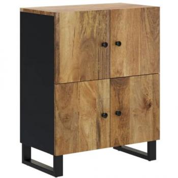 Aparador con 4 puertas de madera maciza de mango 60x33x75 cm