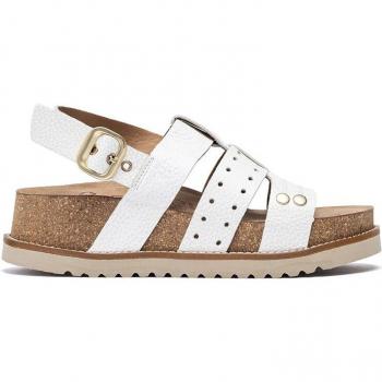 Yokono - Sandalias de plataforma de mujer de piel Oca 007 blanco