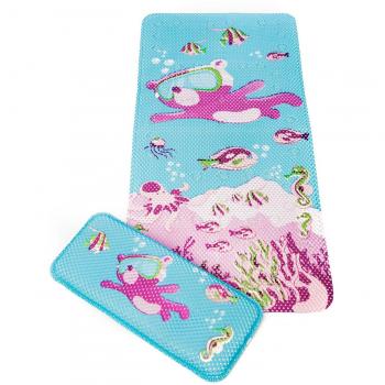 Clevamama ClevaBath - Alfombrilla de baño con cojín, multicolor