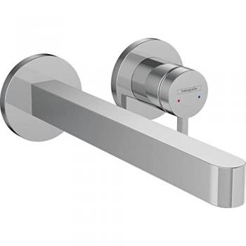 Mezclador empotrado para lavabo Hansgrohe Finoris, un solo control, montaje en pared, salida de 22.5 cm, color cromado
