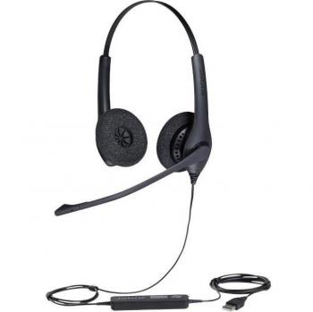 Jabra BIZ 1500 Duo USB-A NC (Noise Cancelling) Wired Headset for Office/Call Center with 20 - 6800 Hz Frequency Range, 2.3 m Cable, and Weighing 74 g in