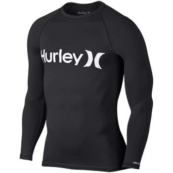 Hurley - One and Only Ls Rashguard, color negro, talla XL