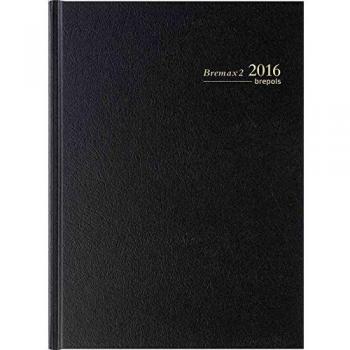 Agenda Brepols Bremax 2 Santex 2025, A4, 1 día/2 páginas, color negro