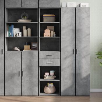 Aparador de madera de ingeniería gris hormigón 45x42,5x185 cm Vidaxl