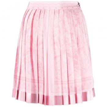 Versace Women's Printed Silk Skirt in Pink | Size 40 | 10008291A10053 Color 5P950