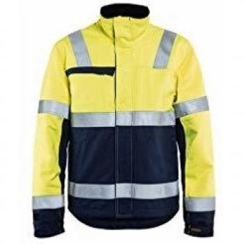 Chaqueta de Trabajo Multinormas Invernales Alta Visibilidad Amarillo Fluorescente/Marino XL