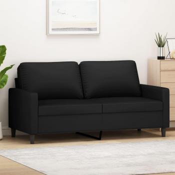 Sofá de 2 Plazas Terciopelo Negro 140 cm