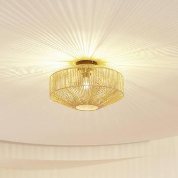 Lámpara de Techo Dimmable Lindby Sorino de Papel y Hierro Ø 40 cm en Color Marrón