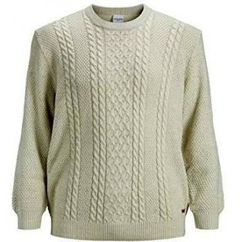 Jack & Jones JJKIM Knit Crew Neck PS Suter Pulver, Cloud Dancer, XXXXL para Hombre