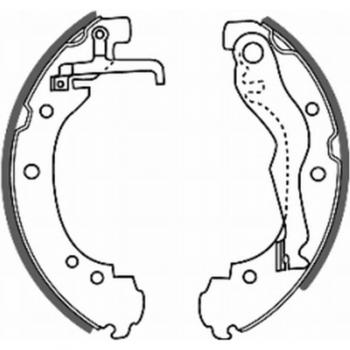 Juego de zapatas de freno ABE C0W011ABE - Zapatas de freno, marca ABE, modelo C0W011ABE, incluye un juego completo para la reparación del sistema de frenos trasero, fabricadas con