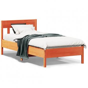 Cama sin colchón Cera marrón 75x190 cm en madera de pino