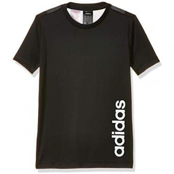 adidas Linear tee T-Shirt, Negro/Blanco, 152 Unisex-Child