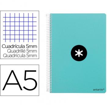 Cuaderno ANTARTIK tamaño A5 de cuadrícula 5 mm color menta