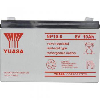 Batería Yuasa de Plomo Ácido 6V 10Ah AGM con Terminales Faston 4,8 mm - Mantenimiento Libre y Certificación VDS