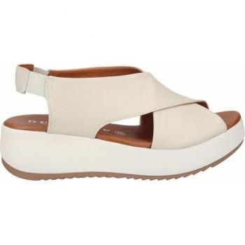 Sandalia de plataforma de piel para mujer en color crudo