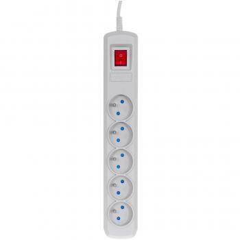 Regleta de Enchufes Activa 5 Tomas con Interruptor y Protección Contra Sobretensiones Activejet 1,5m (10A; 2300W) Color Gris