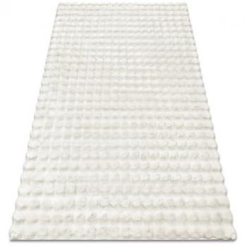 Alfombra Bubble 3D Estructural Imitación Piel de Conejo Blanca 60x100 cm