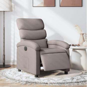 Sillón reclinable eléctrico de tela gris taupé vidaXL