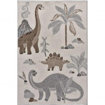 MOMA Alfombra Infantil con dinosaurios Beats 40254 Blanco | 120X170 cm