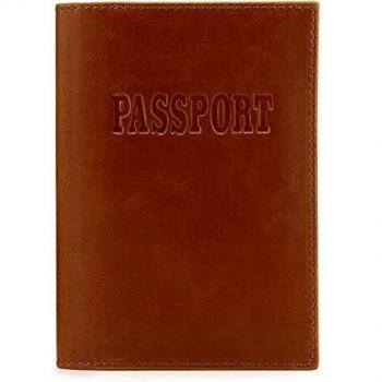 Otto Angelino Porta Pasaporte de Cuero - Bloqueo de RFID - Unisex