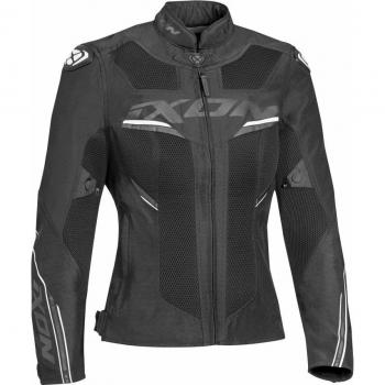 Ixon Draco Chaqueta textil de moto para mujer en color negro y blanco