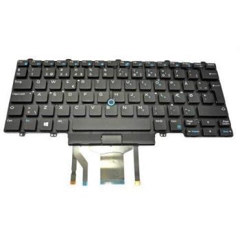Teclado de Repuesto Dell W24RK para Notebook - Compatible con Latitude E5450 y E7450, Color Negro