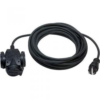 Alargador IP44 de 10m con triple toma H07RN-F3G1,5