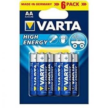 Varta - Batería alta energía alcalinas AA LR06, 6 unidades/paquete