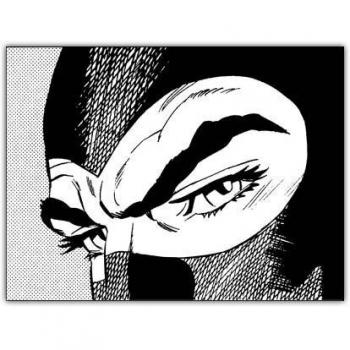 Artopweb Panel Decorativo con Diseño Astorina Lo Sguardo Di Diabolik, Madera, Multicolor, 80x3x60 cm