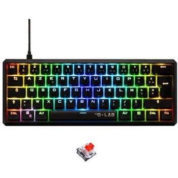 Teclado Mecánico G-Lab Keyz Thallium TKL - RGB, Filaire, Switch Rojo, Hot Swappable, Diseño Elegante