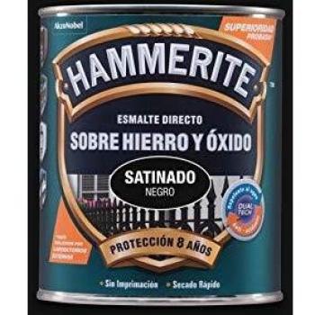 Hammerite Esmalte directo sobre hierro y óxido Satinado Negro 750 ml