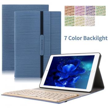 Dingrich Samsung Galaxy Tab 10,1 caja para teclado, Premium Slim Galaxy Tab A de 10,1 pulgadas, Carcasa de Piel Sintética, Funda con función atril de despertador automático, caja protectora de teclado inalámbrico Bluetooth de aluminio con iluminación