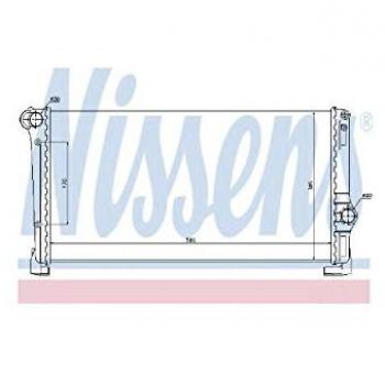 Radiador de refrigeración del motor Nissens 61896, con características de alta eficiencia en la disipación de calor, diseño optimizado para un ajuste perfecto en vehículos compatibles, fabricado con materiales duraderos y resistentes a la corrosión,