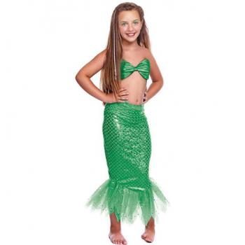 Conjunto de Disfraz Sirena Verde para niña: Top y Falda Espectacular