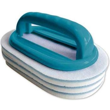 Bayrol Cepillo de Mano con 3 Almohadillas de Limpieza Intercambiables. Práctico Cepillo Especial para una Limpieza Profunda y fácil de la Piscina. Especialmente eficaz en combinación con Randfix