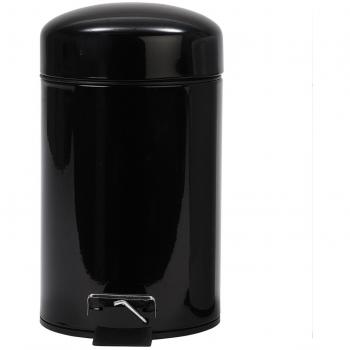 Andrea House - Papelera Pedal Metal Negra 3L.