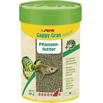 Sera Guppy Gran Alimento de Plantas o pienso Vegetal para Peces, granulado Blando de Lento hundimiento para Guppy, Espada, Platy, Molly y pez Mariposa