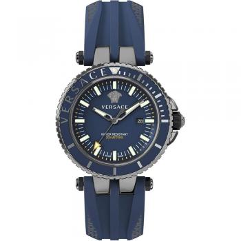 Versace Diver Blue Dial Steel Case Watch, Blue male, Size: ONE SIZE