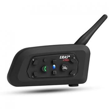 EJEAS 1 Paquete V6 Pro BT Casco de Motocicleta Bluetooth 3.0 Intercomunicador Auricular 1200M 2 Personas Full Duplex Wireless Moto Interphone Connect hasta 6 Pilotos