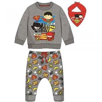 Chándal para Bebé Justice League Gris, tipo de producto: Chándal, características: diseño de la Liga de la Justicia, color gris, material suave y cómodo, talla adecuada para bebés