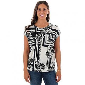 Vero Moda Camiseta Mujer S Blanco 10220953 VMAVA Plain SS Top GA Mimi AOP Birch Mimi AOP