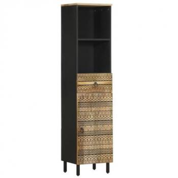 Mueble de baño madera maciza de mango 38x33,5x160 cm, Mueble de Almacenamiento para baño, Mueble de Lavabo