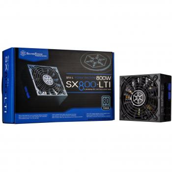 SilverStone SST-SX800-LTI - Strider SFX-L Series, Fuente de alimentación 800W 80 Plus Titanio, Baja sonoridad 120mm, 100% Modular