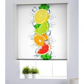 Estor Enrollable Translúcido Estampado para Cocina - Fácil Instalación 130 x 255 cm, Modelo C-1232, Envío Gratis